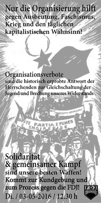 Gemeinsam gegen Organisationsverbote und Repression – solidarischer Prozessbesuch am 3. Mai