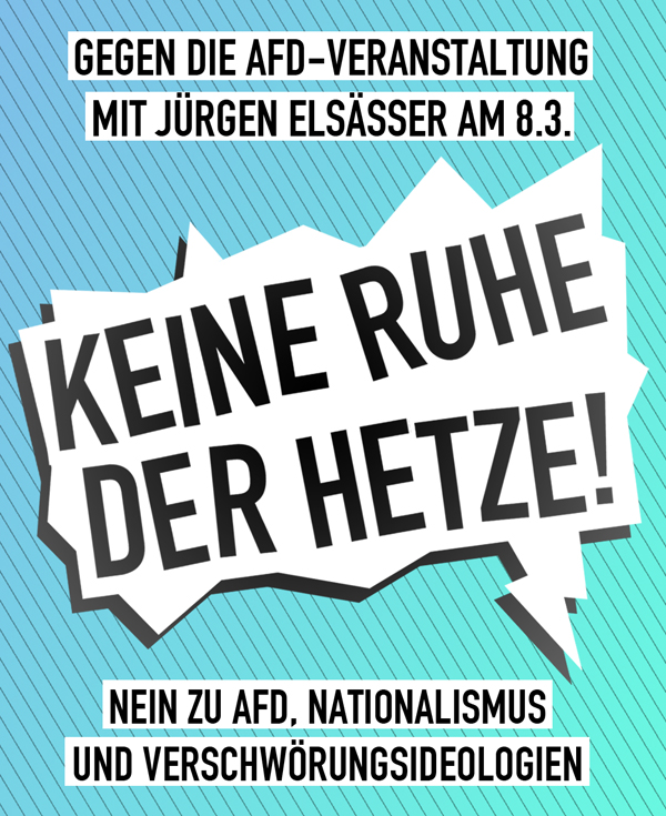 Gegen die AfD-Veranstaltung mit Jürgen Elsässer