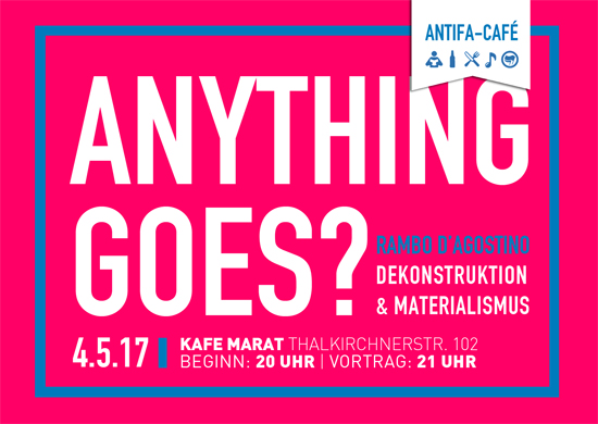 Antifa-Café: Anything goes? „Dekonstruktion“ und „Materialismus“