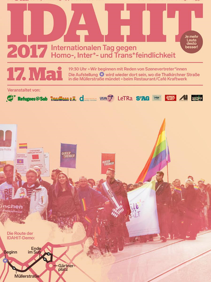 Demo: IDAHIT – Internationaler Tag gegen Homo-, Inter- und Transfeindlichkeit
