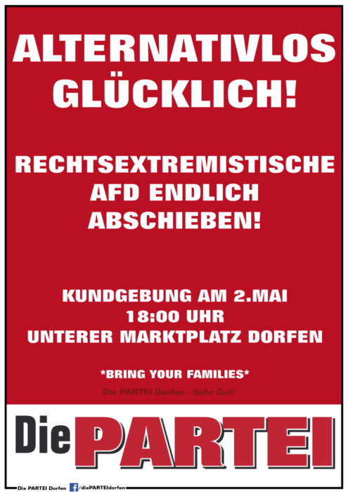 [Dorfen] Alternativlos Glücklich!!! - Kundgebung gegen AfD