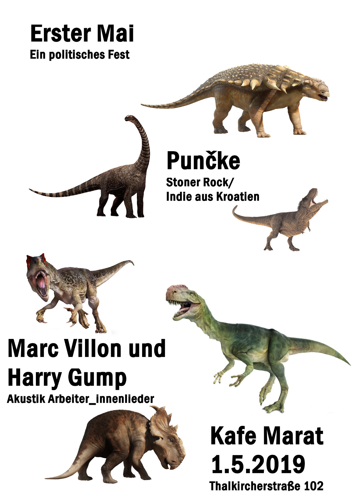 Mittwochskafe: „Arbeiterlieder revisited“ mit Marc Villon & Harry Gump und Punčke (Indy/Rock/Punk aus Kroatien)