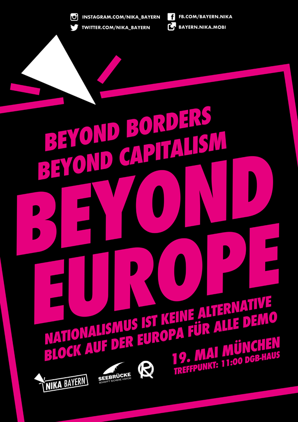 Nationalismus ist keine Alternative - Block auf der Europa Für Alle Demo