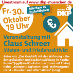 Veranstaltung mit Claus Schreer zu Mieten, Wohnen, Grund und Boden