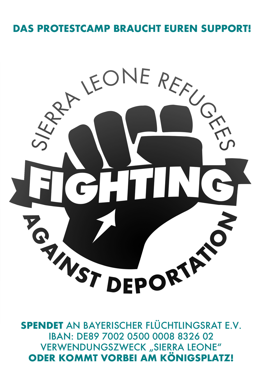 Unterstützt das Protestcamp: Keine Abschiebungen nach Sierra Leone!
