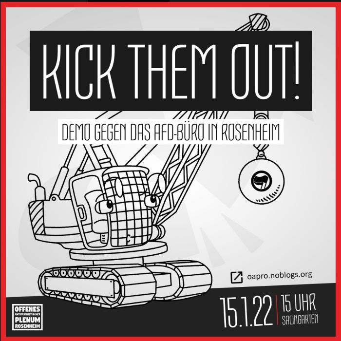 Zugtreffpunkt: Kick Them Out - Demo gegen das AfD-Büro in Rosenheim
