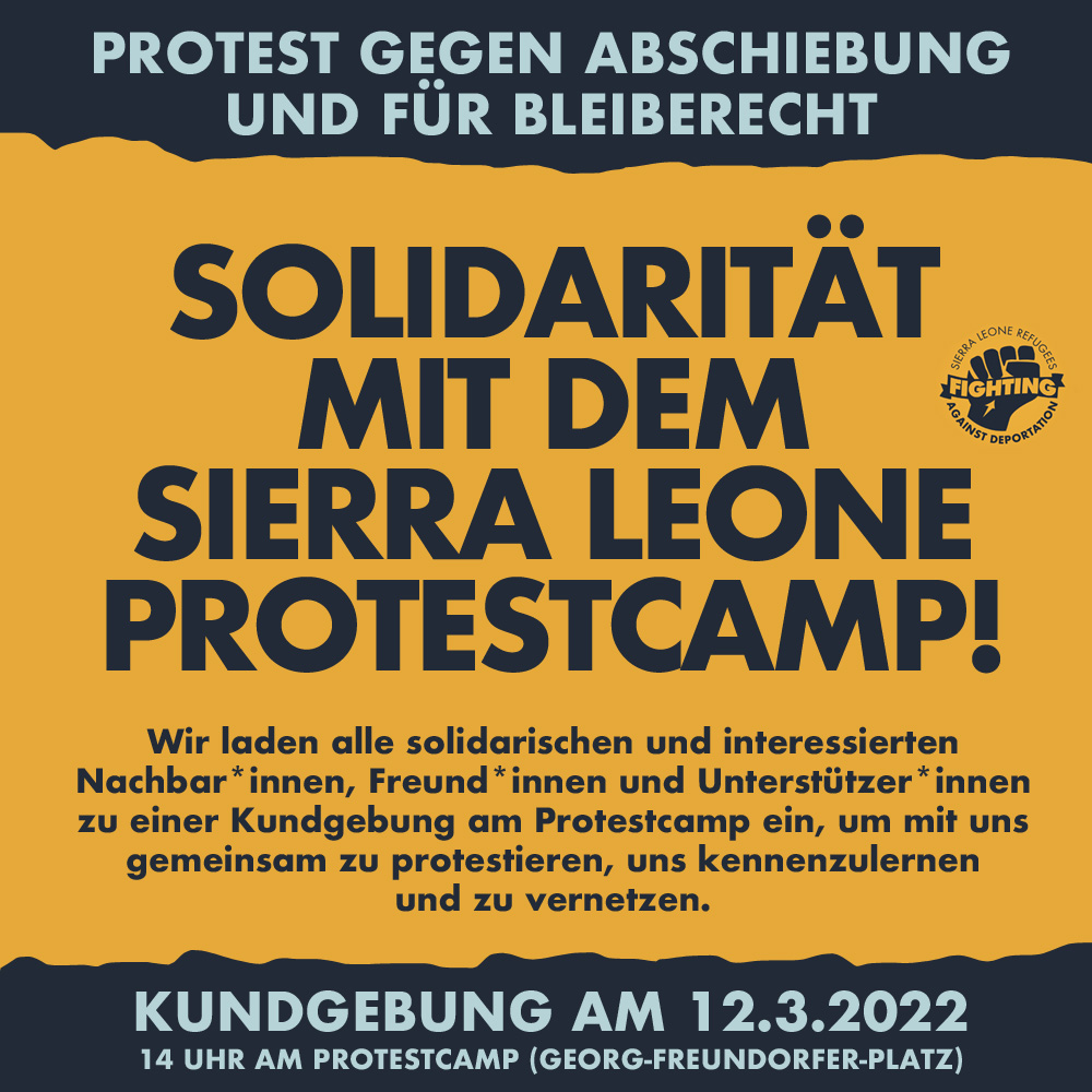 Solidarität mit dem Sierra Leone Protestcamp!