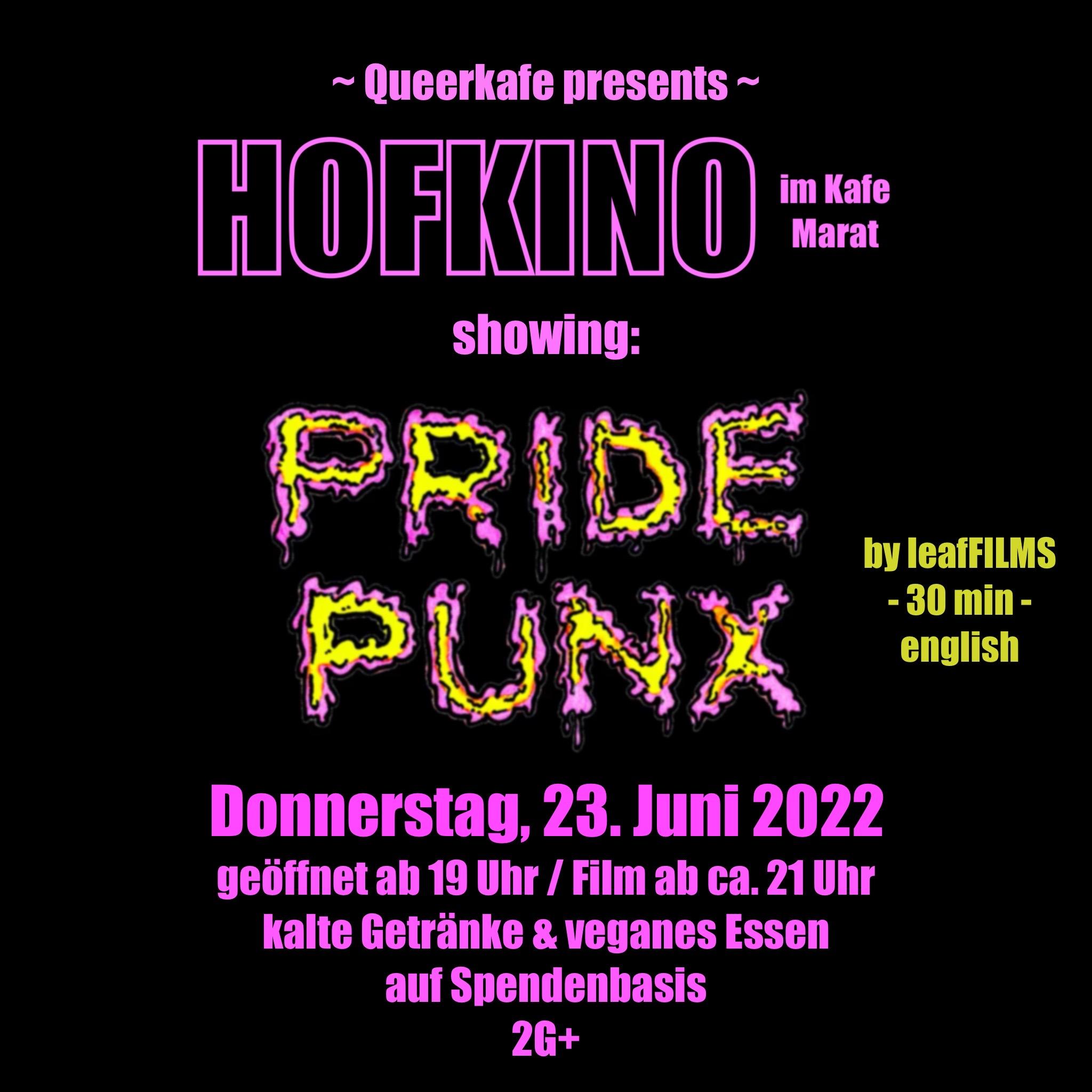 Das QueerKafe-Hofkino zeigt: Pride Punx