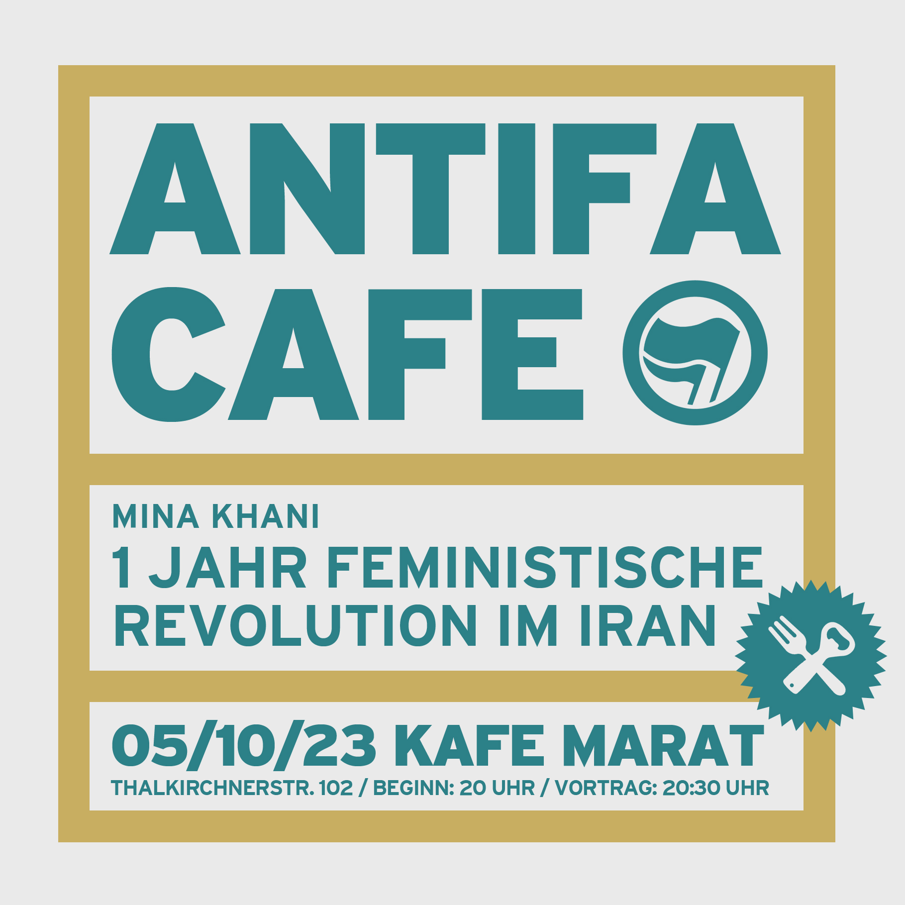Antifa-Café: 1 Jahr feministische Revolution im Iran (Mina Khani)