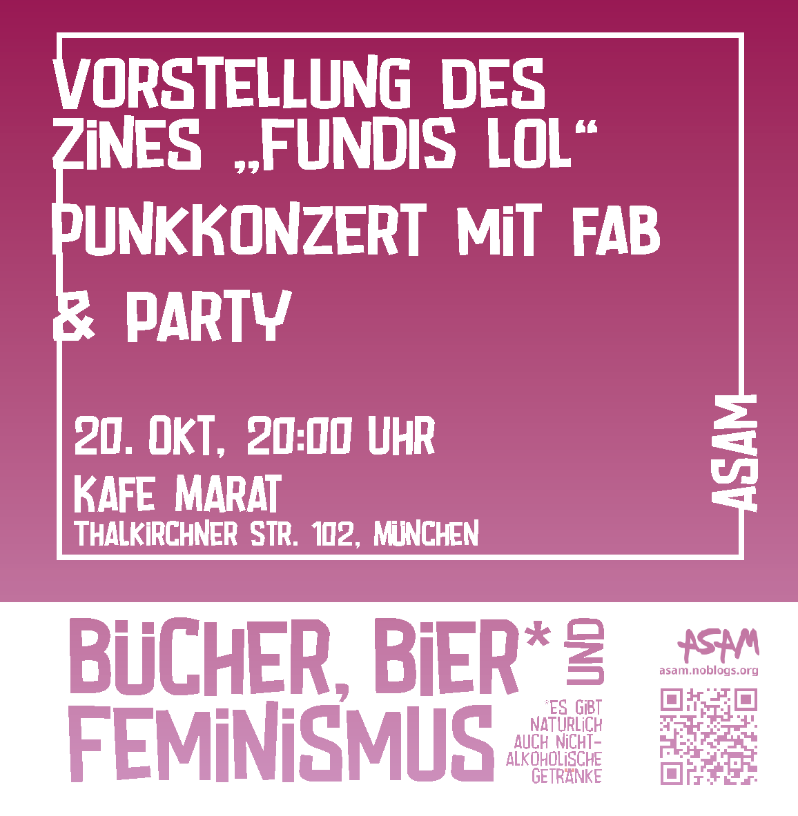 Freitagskafe: Feministische Zinevorstellung, Konzert mit fab & Party