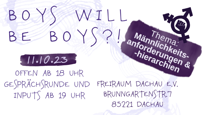 Boys will be Boys?! Kritische Männlichkeit / pro-feministisches Kafe