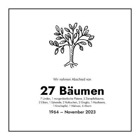 Trauerfeier für 27 Bäume