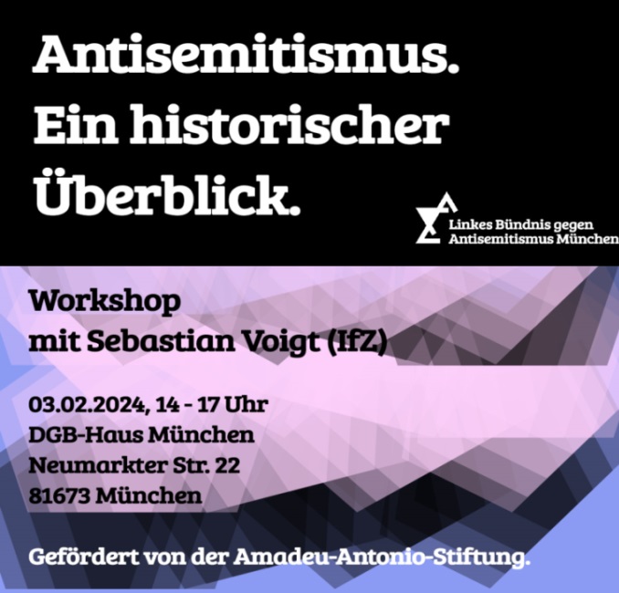 Antisemitismus. Ein historischer Überblick. – Workshop mit Sebastian Voigt am 3. Februar 2024