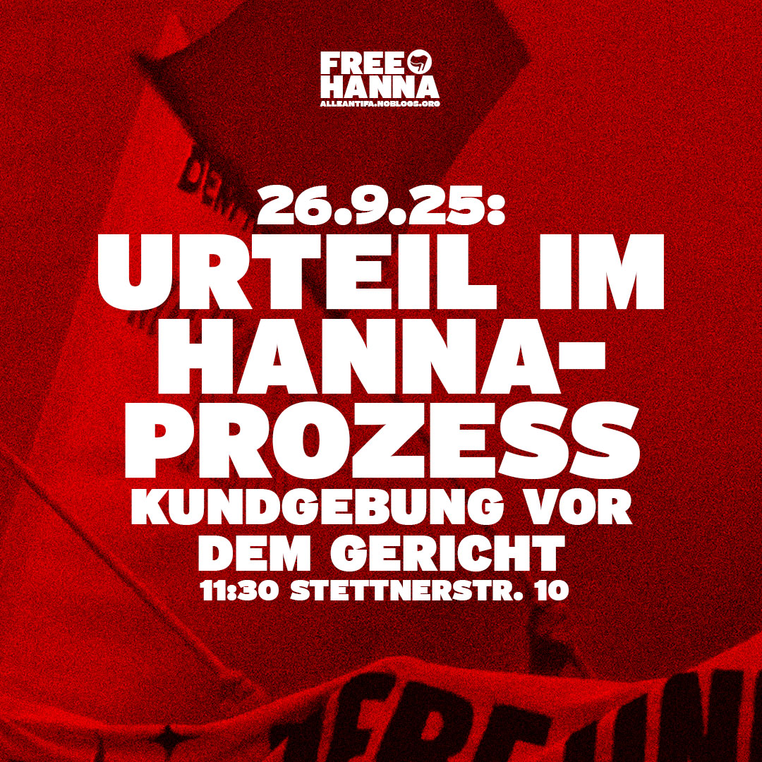Kundgebung zur Urteilsverkündung im Prozess gegen Hanna