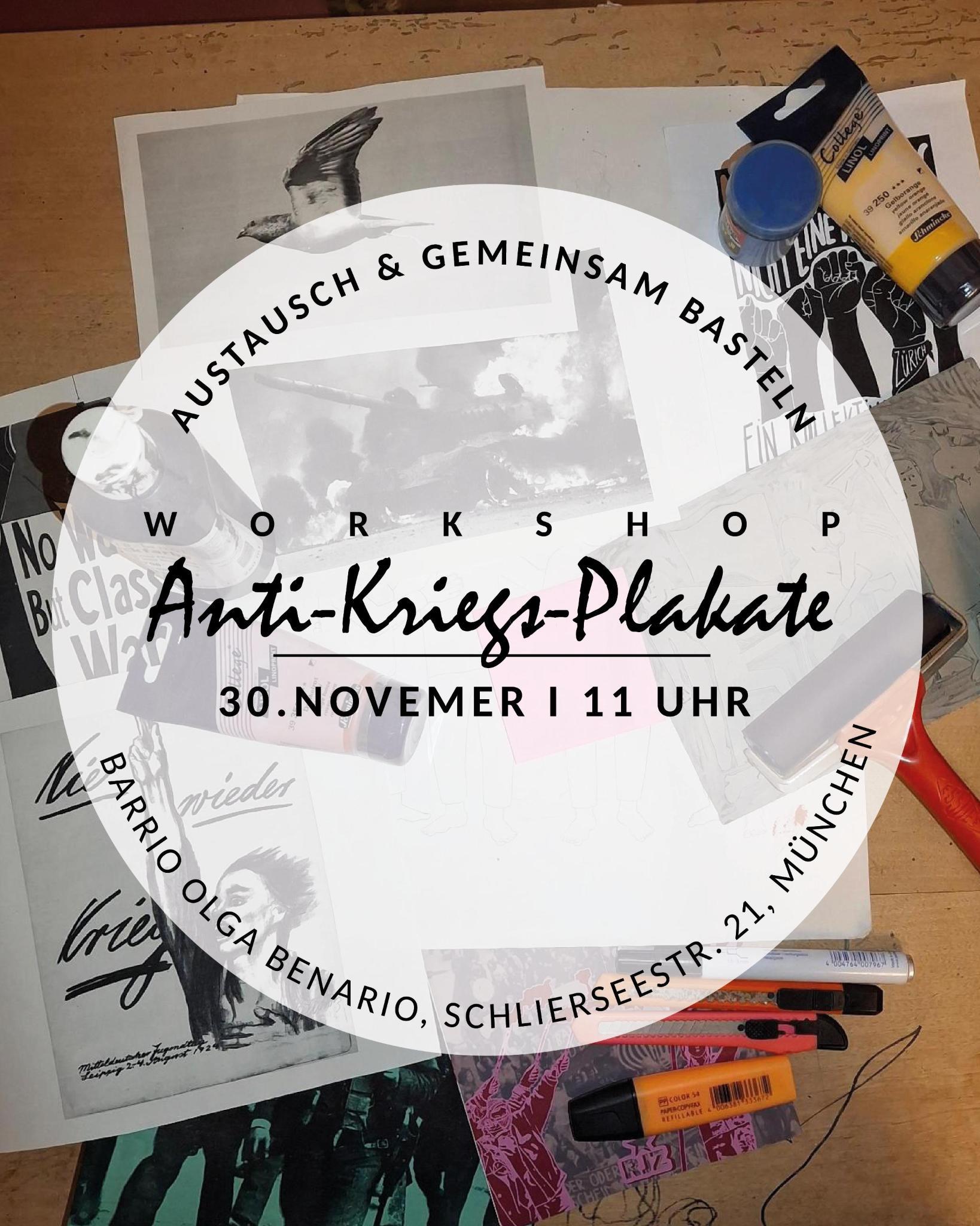 Politischer-Kreativ-Workshop: Gemeinsames Anti-Kriegsplakate gestalten