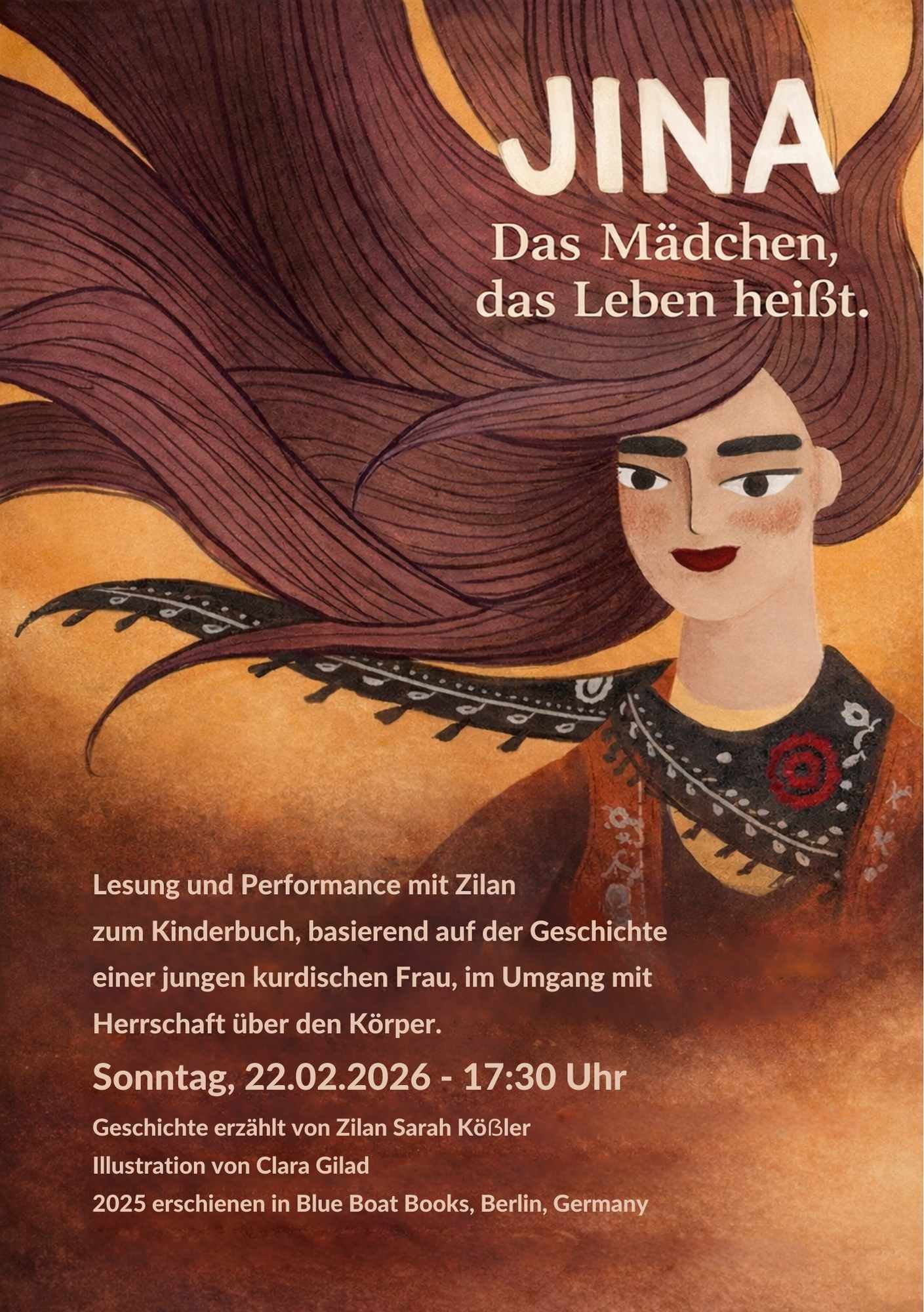 Lesung und Performance aus dem Kinderbuch: "JINA - Das Mädchen, das Leben heißt."